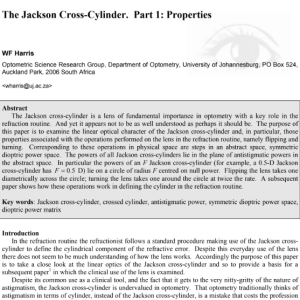 The Jackson Cross-Cylinder. Part 1: Properties