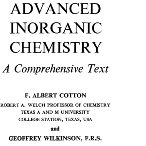 ADVANCED INORGANIC CHEMISTRY