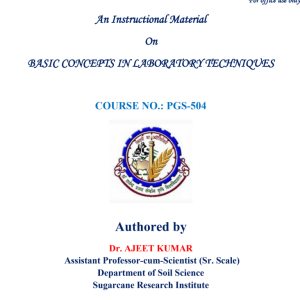 BASIC CONCEPTS IN LABORATORY TECHNIQUES