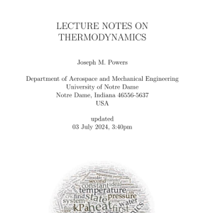 LECTURE NOTES ON THERMODYNAMICS  Joseph M. Powers