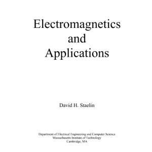 Electromagnetics  and  Applications  David H. Staelin